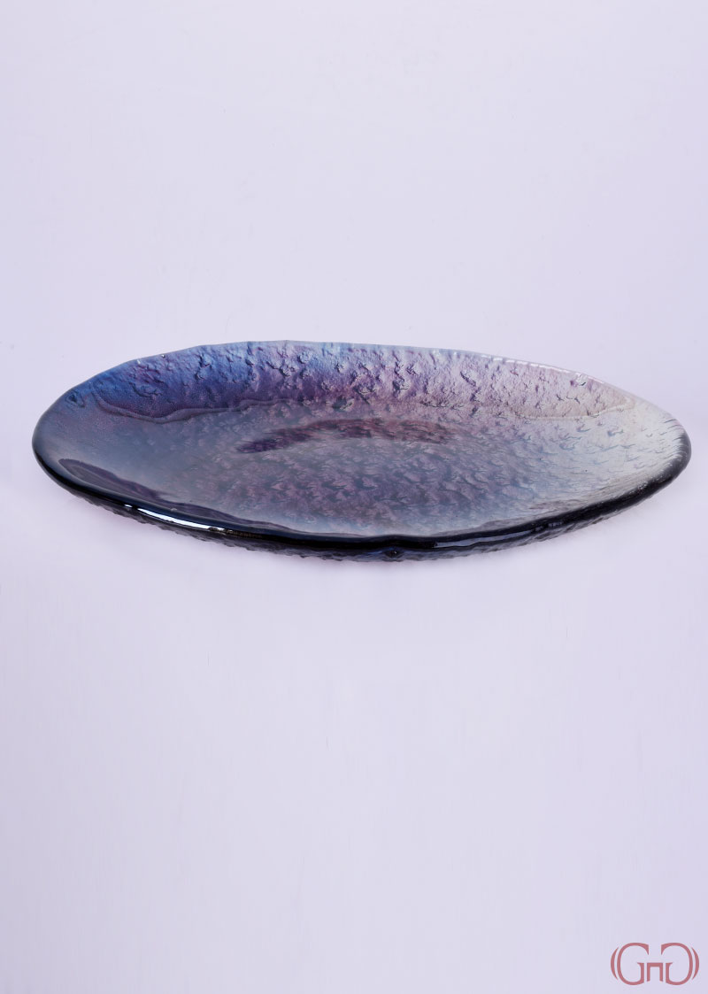 Platter ROCCIA Oval 38 CM with Purple Blue Decoration platter-roccia-oval-38CM-purple-blue-decoration